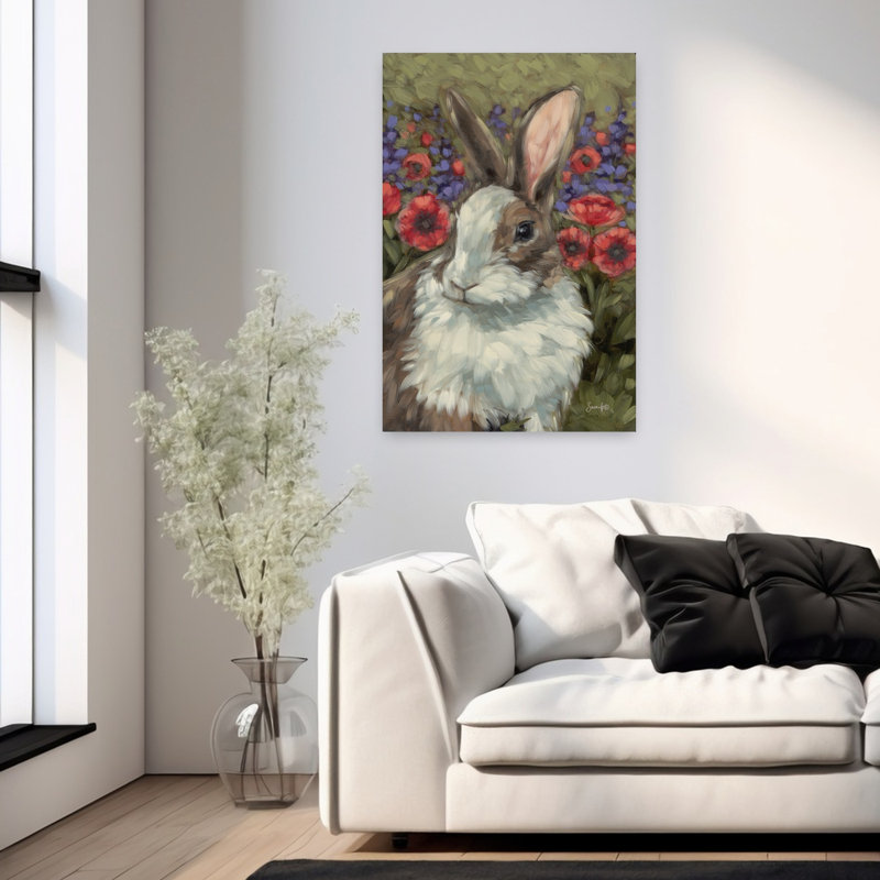 Spring Melody, art contemporain de lapin, H 36 po x l 24 po