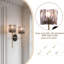 Éclairage pour meuble-lavabo moderne en verre 2 lumières avec accents en laiton (ensemble de 2)-124840839-124840841-124840837
