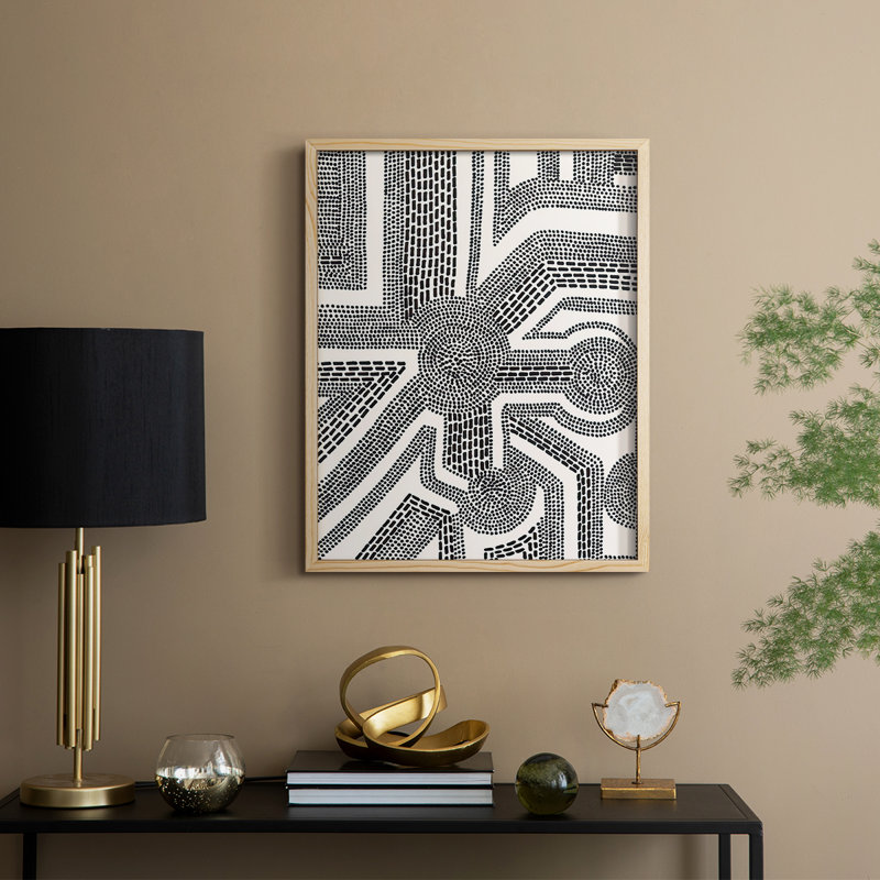 Dots and Dashes II Framed Print - Solid Wood, 11" H x 9" W