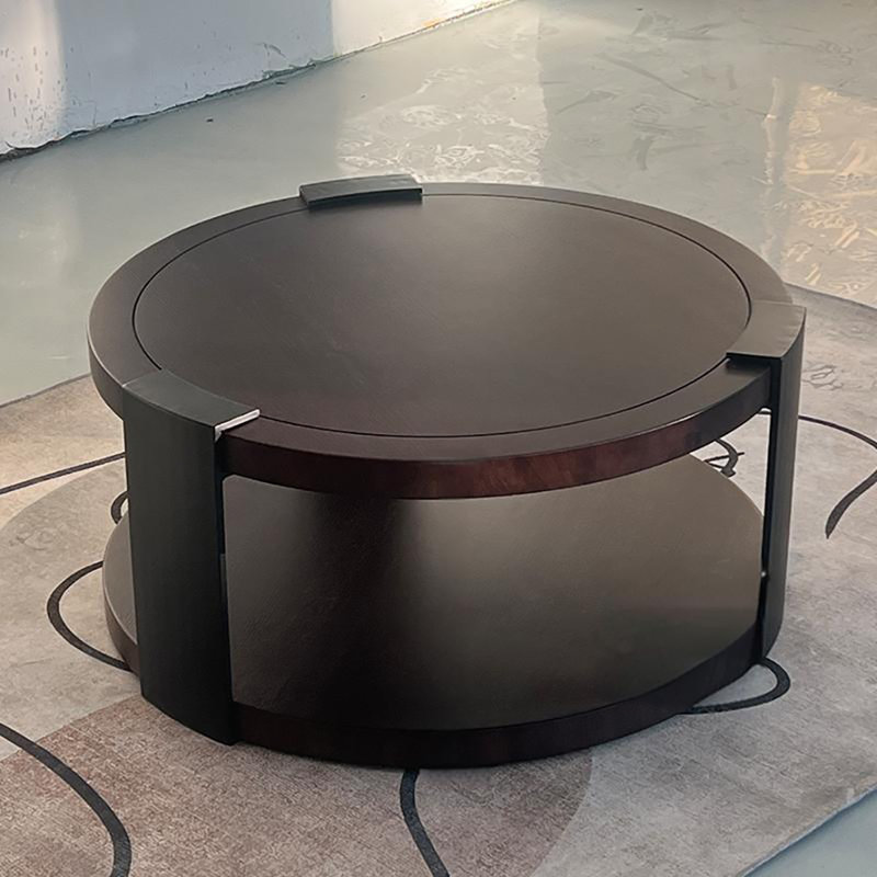 Simple double round coffee table, 15.7" H x 39.4" L x 39.4" W
