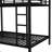 Full Over Metal Bunk Bed With Twin Trundle In Black - Metal, Noise Prevention Design, Under Storage Size Stable Structure, Coating, Guardrails-621493873