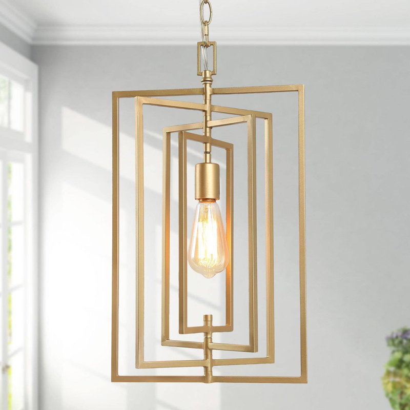 Conlyn 1 - Light Modern Lantern Rectangle Pendant For Dining Room, Gold