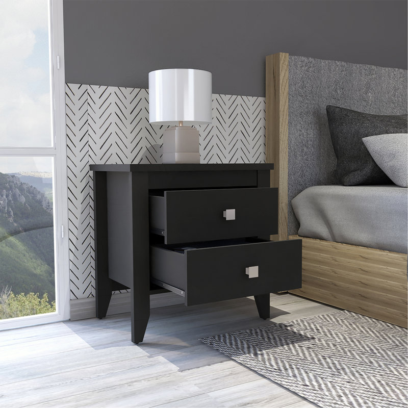 2-Drawer Nightstand Wenge, Wenge