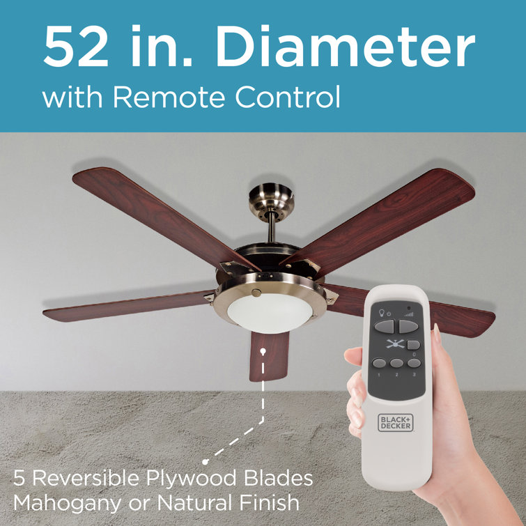 Black+decker 52 inch Ceiling Fan with Remote Control