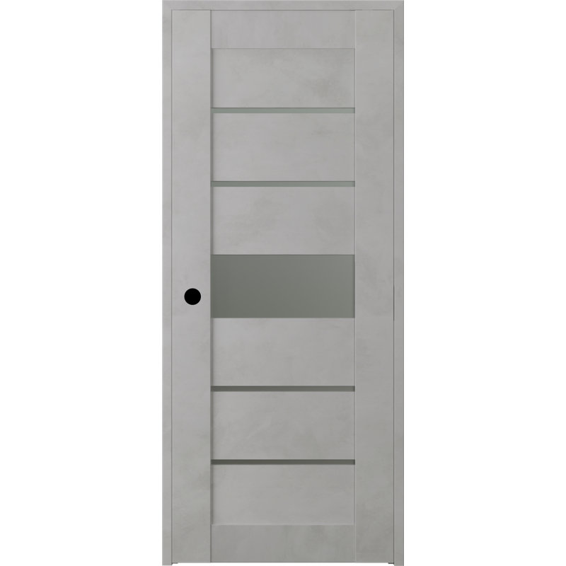 Avon X 84 po Porte intérieure simple pré-suspendue en composite de noyer de pacane et de verre givré 5-Right Right-Hand
