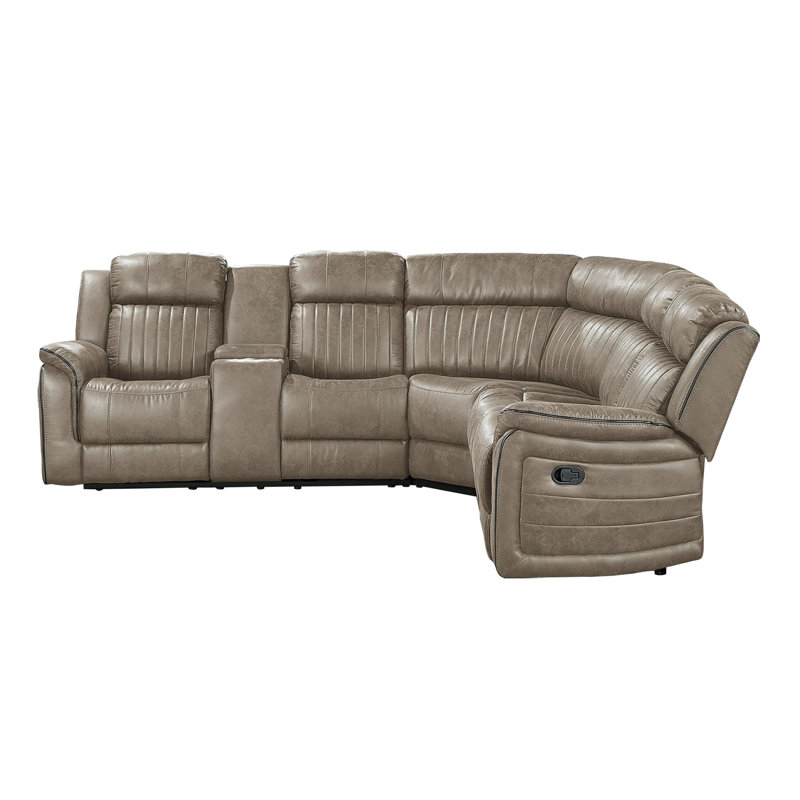 Canapé modulaire inclinable Hisse LAF, Microfibre / microsuède brun sable