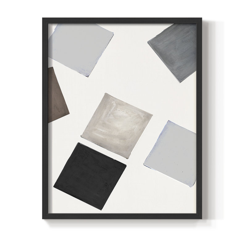 «Block Encounter Revisit I», reproduction encadrée - bois massif, Noir, H 10 po x l 8 po