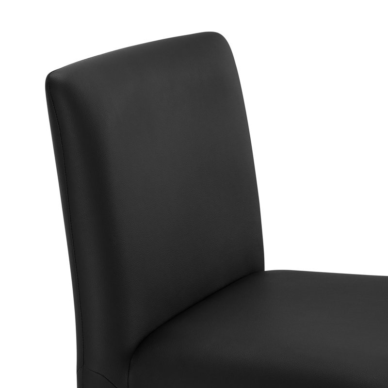 Chaise rembourrée en cuir Rhodes, Noir, noir, noir, noir