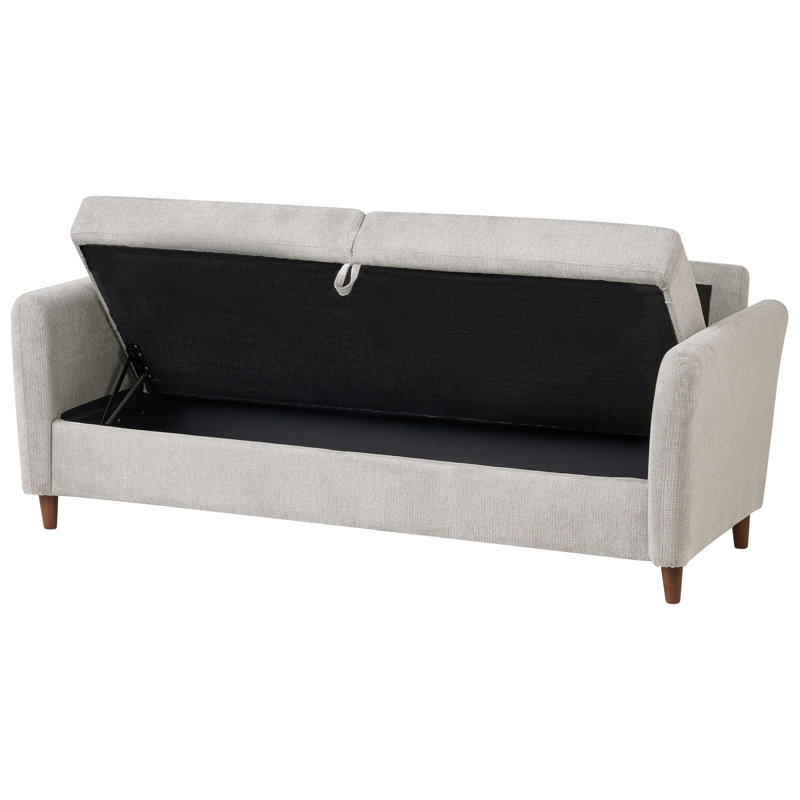 Sofa Sunao Fabric Grey, 3, 88cm H x 184cm W x 77cm D