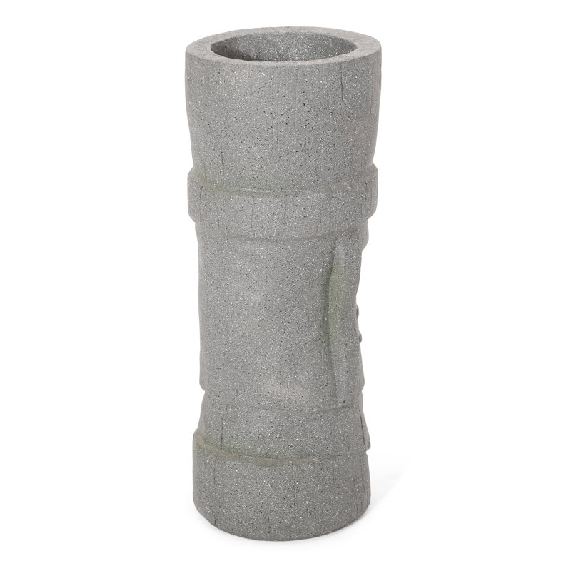 Flower Planter - Magnesium Oxide, Stone Gray Colour, 23.95 In. Tall, 9.56 Wide, 9.72 Deep, 13.03 Lb Outdoor Oxide In Height, Width, Depth, Weight