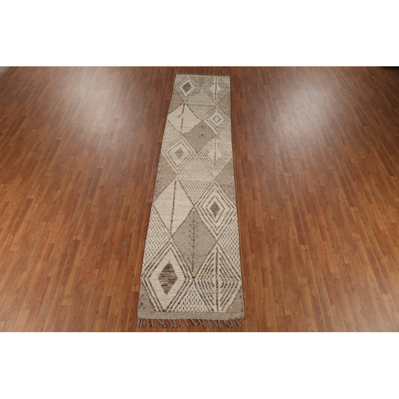Geometric Moroccan Oriental Runner Rug 3x13