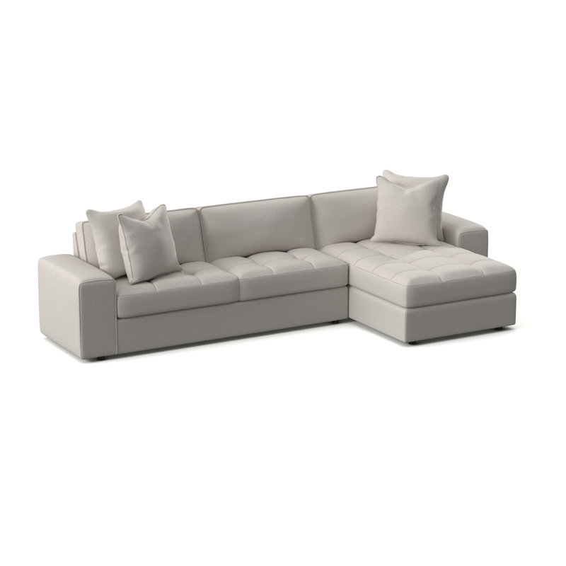 Nest Upholstered L-Shaped Sectional Right Hand Facing, White 5555-000