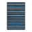 Washable Deep Blue Light Gray Striped Area Rug-355422369