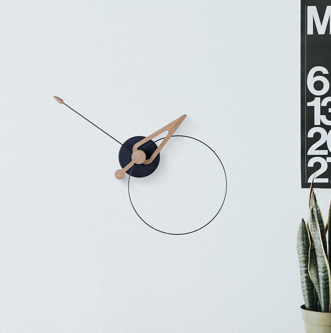 16.5" Fibreglass Wall Clock, Black Oak