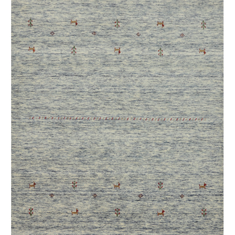 Handmade Wool Gabbeh Style Square Indian Rug 5x5