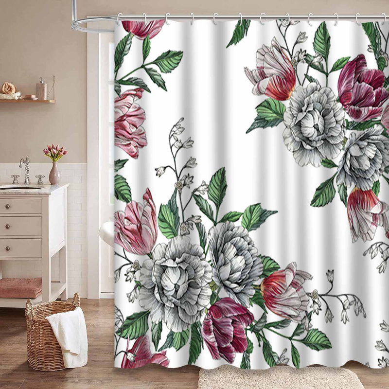 Rideau de douche Floral, L 72 po x l 78 po