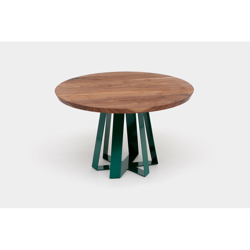 ARS Round Walnut Wood Dining Table, 48" W x 48" L