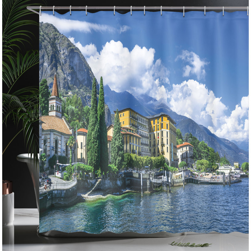 Floral Shower Curtain with Hooks Included, 69" W x 75" L