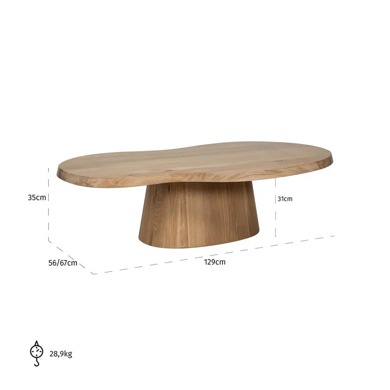 Riva Solid Wood Single Coffee Table