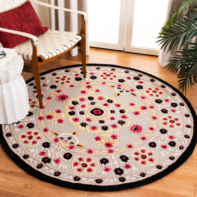 Tapis floral en laine touffeté à la main Eatonville
