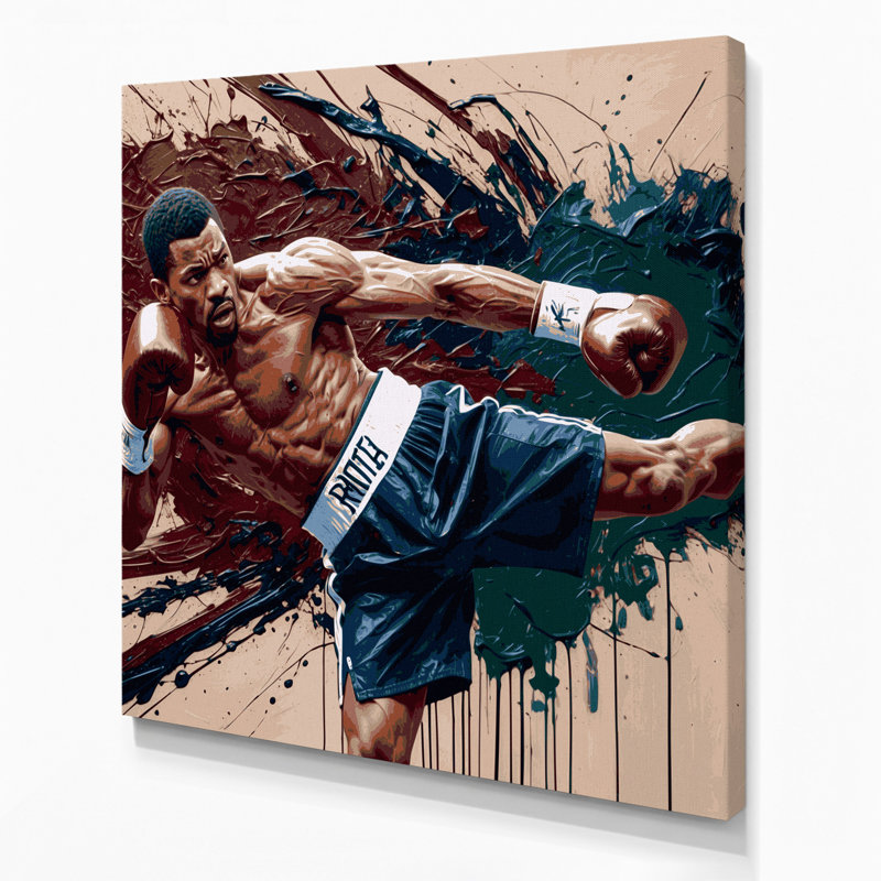 Art sur toile beige Sports Boxing, H 12 po x l 12 po