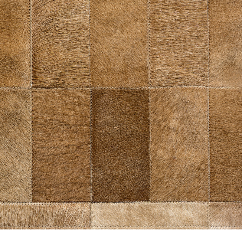 Daedalus Cowhide Geometric Area Rug, Rectangle 6' x 9'