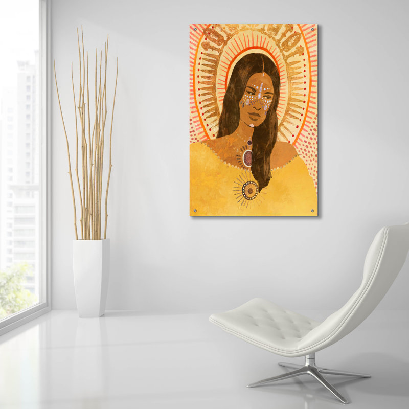 Art mural en verre épique «Desert Seer 1» par Victoria Barnes, H 36 po x l 24 po