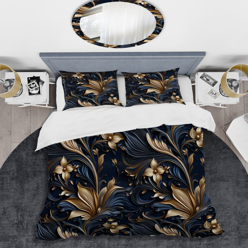 Ensemble de housse de couette Opulent Allure, Housse de couette pour grand lit et 2 taies décor