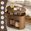 Table basse ovale relevable de 71 cm de large avec rangement et roulettes-1431439837