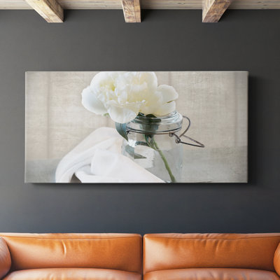 Mason Jar Bloom I- Gallery Wrapped Canvas -Ready to Hang