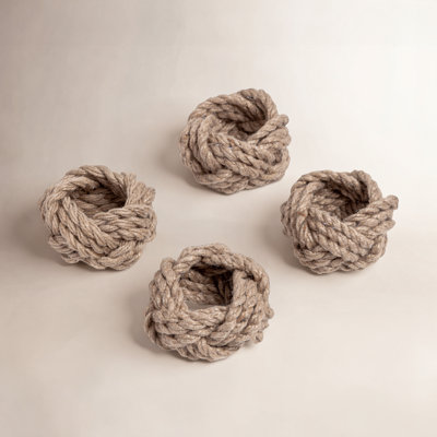 over&back Woven Rope Napkin Ring - Set of 4