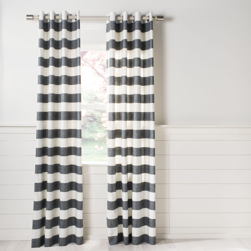 Cotton Blend Semi Sheer Curtain Single Panel, 84" L x 52" W