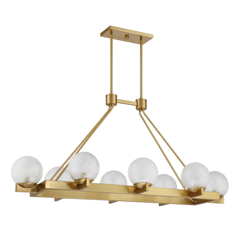 Lustre linéaire en laiton 8 lumières Darien, Laiton