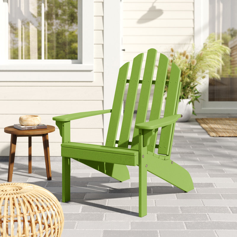 Chaise Adirondack en bois Urich, Vert lime