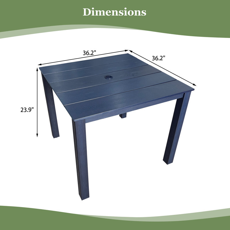 Table de salle à manger d'extérieur carrée pour 4 personnes HiPS