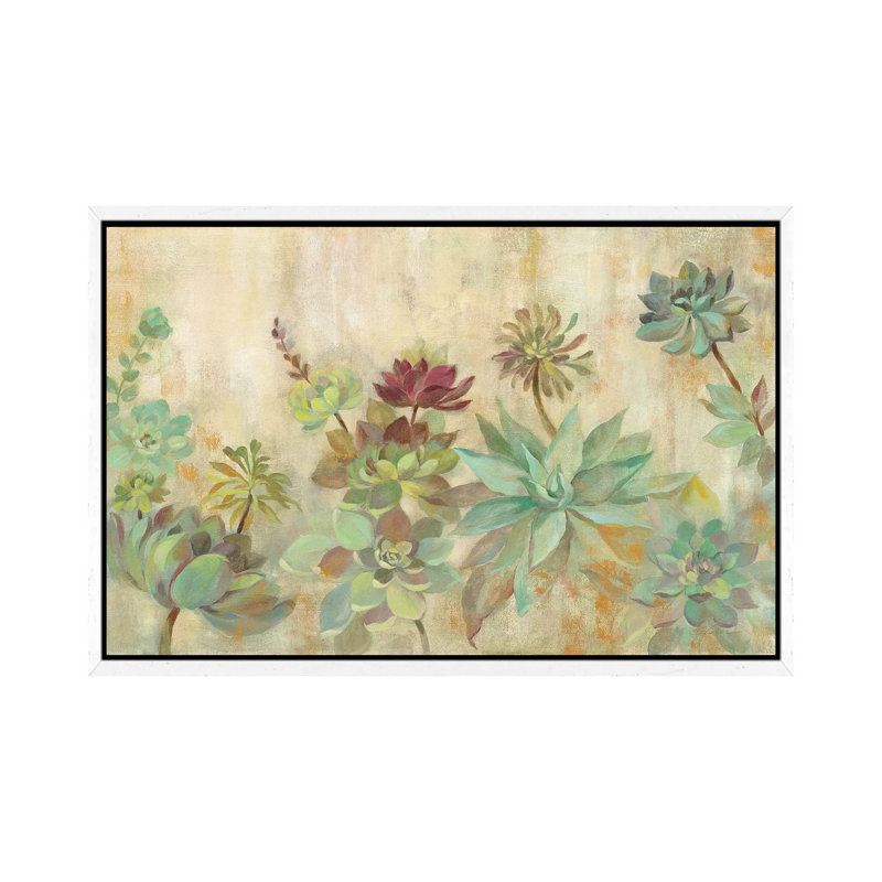 Succulent Garden by Silvia Vassileva - Gallery-Wrapped Canvas Giclée on Canvas, White Framed, 101.6 cm H x 66.04 cm W