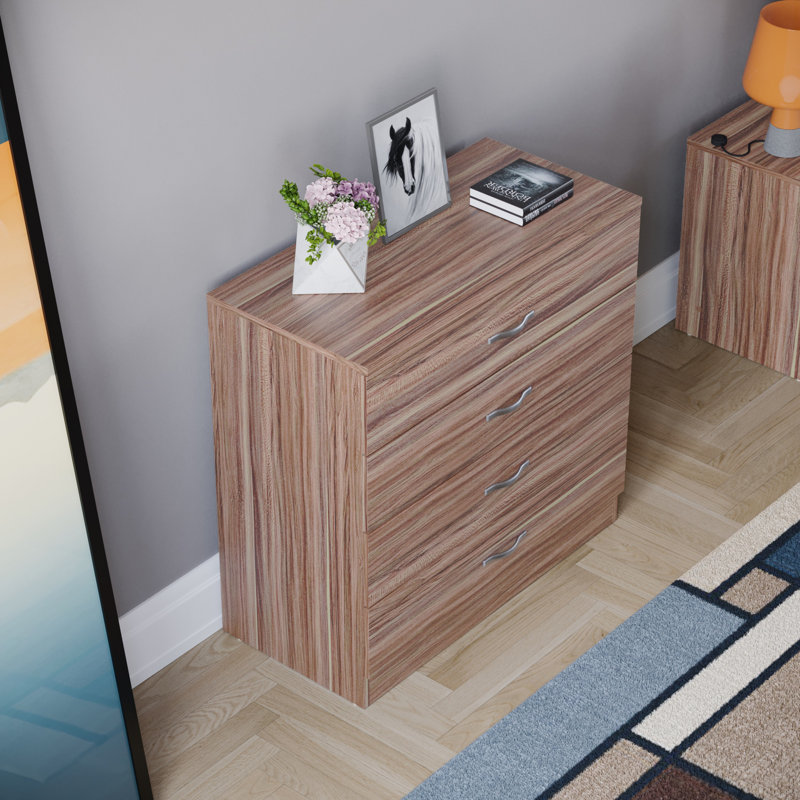 Maybery 4 Drawer Chest, Walnut