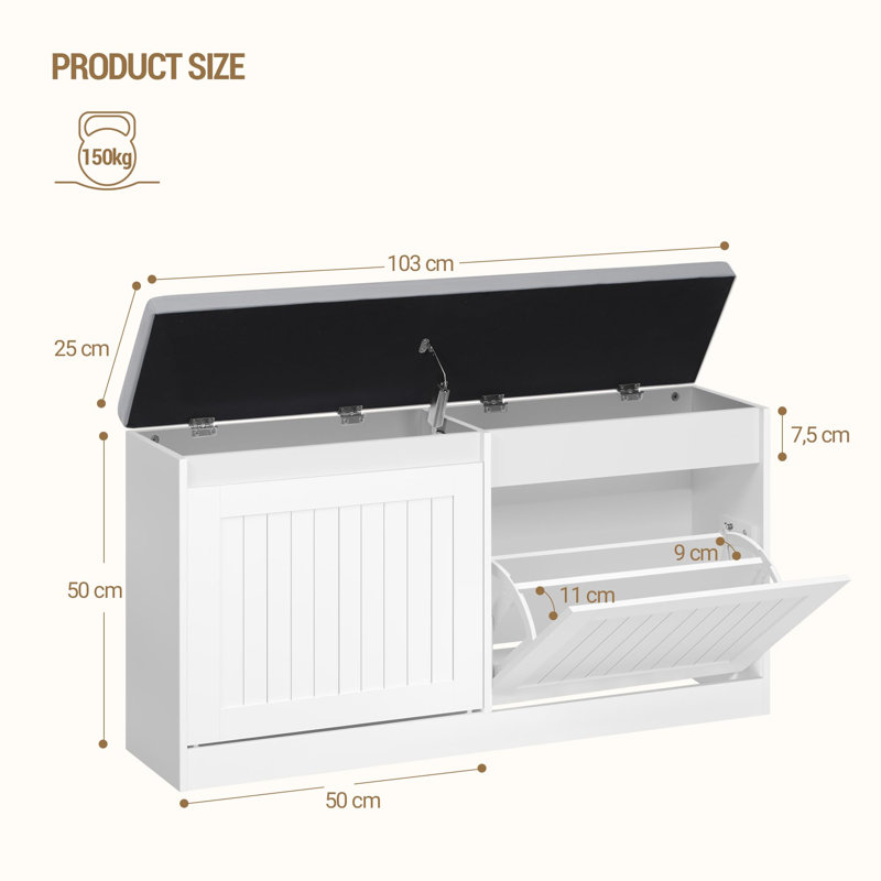 12 Pair Shoe Storage Bench