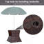 Table de bout d'extérieur avec trou pour parasol, table de bout en osier de rotin