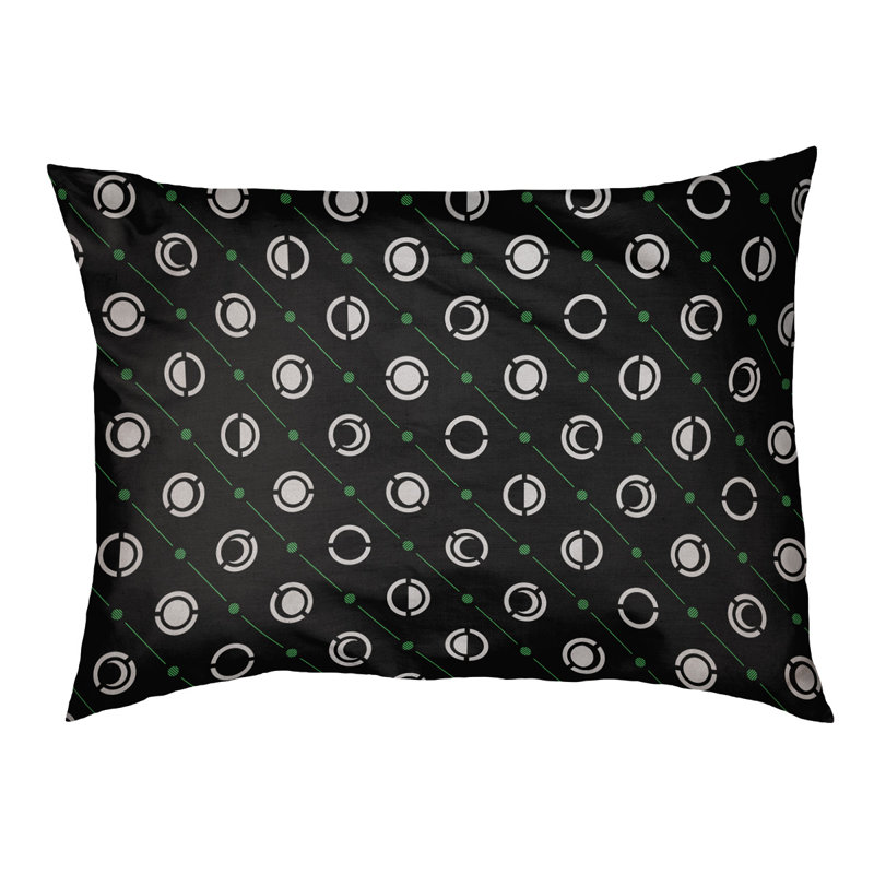 Coussin intérieur pour chien moon phases Chenault, Moyen (l 40 po x P 6,5 po x H 30 po), Vert / Gris