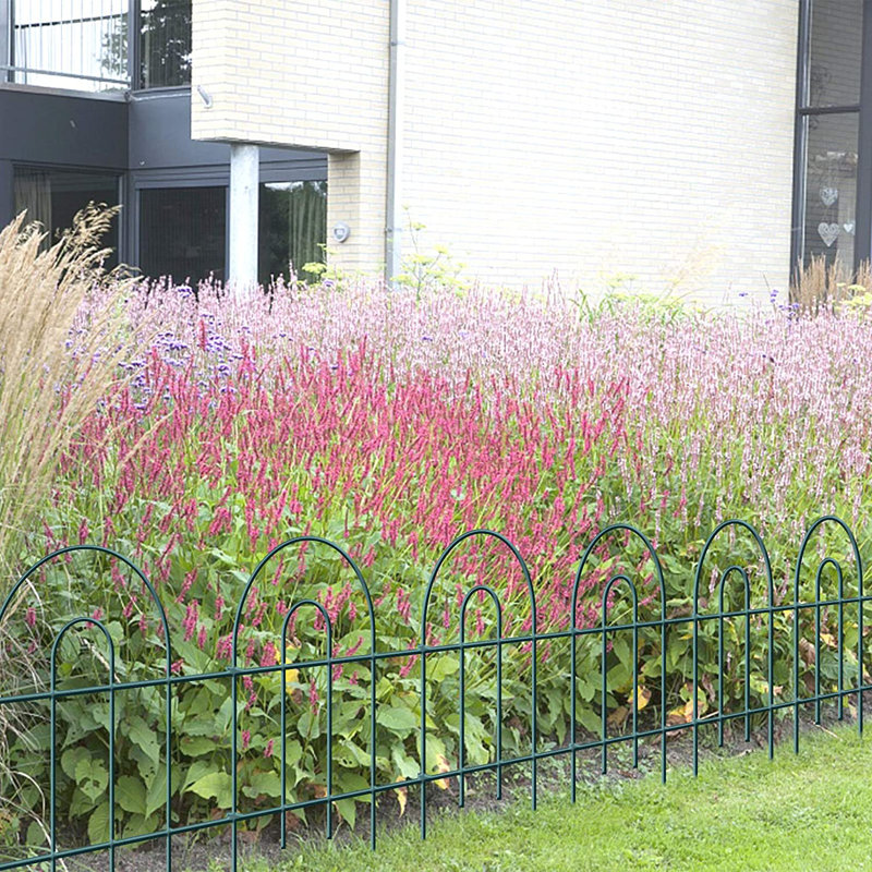 Clôture de jardin décorative 35 panneaux 35 po x 18 po x 50 pi, H 17,72 po x l 18,11 po x P 4,33 po, Vert