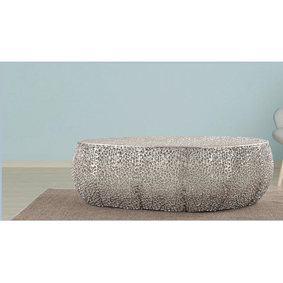 Table basse ovale argent