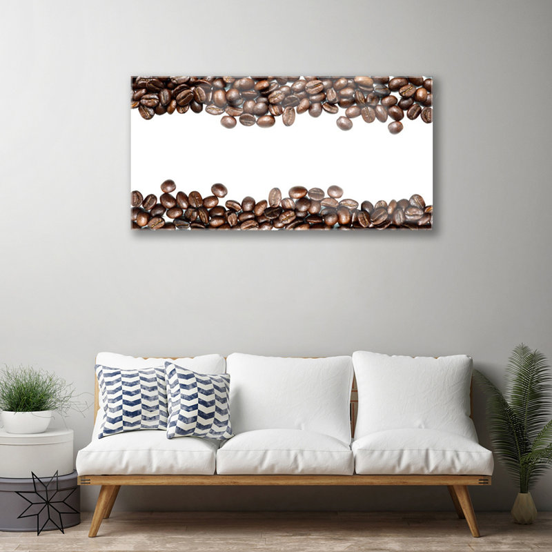 Kitchen Coffee Beans - No Frame Print on Glass
