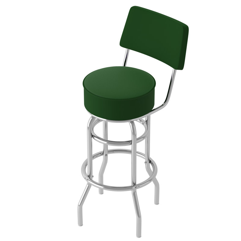 Tabouret 31 non fini, Vert / cadre argenté