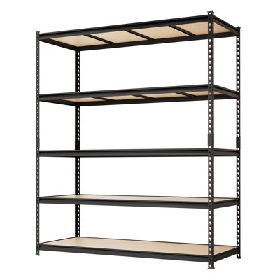 Étagère de garage robuste à 5 niveaux réglable en métal, support de rangement industriel pour garage/sous-sol, 152 x 61 x 183 cm (L x l x H)