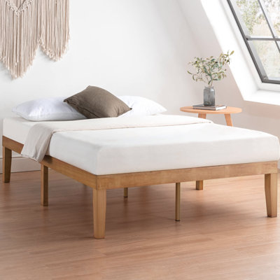 Solid Wood Platform Pine Bed With Wooden Slats No Box Spring Needed Easy Assembly 12 Inch