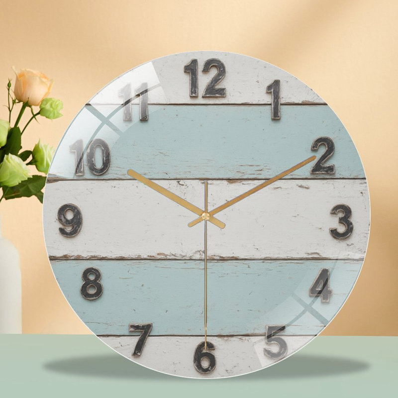 Horloge murale numérique en bois patiné