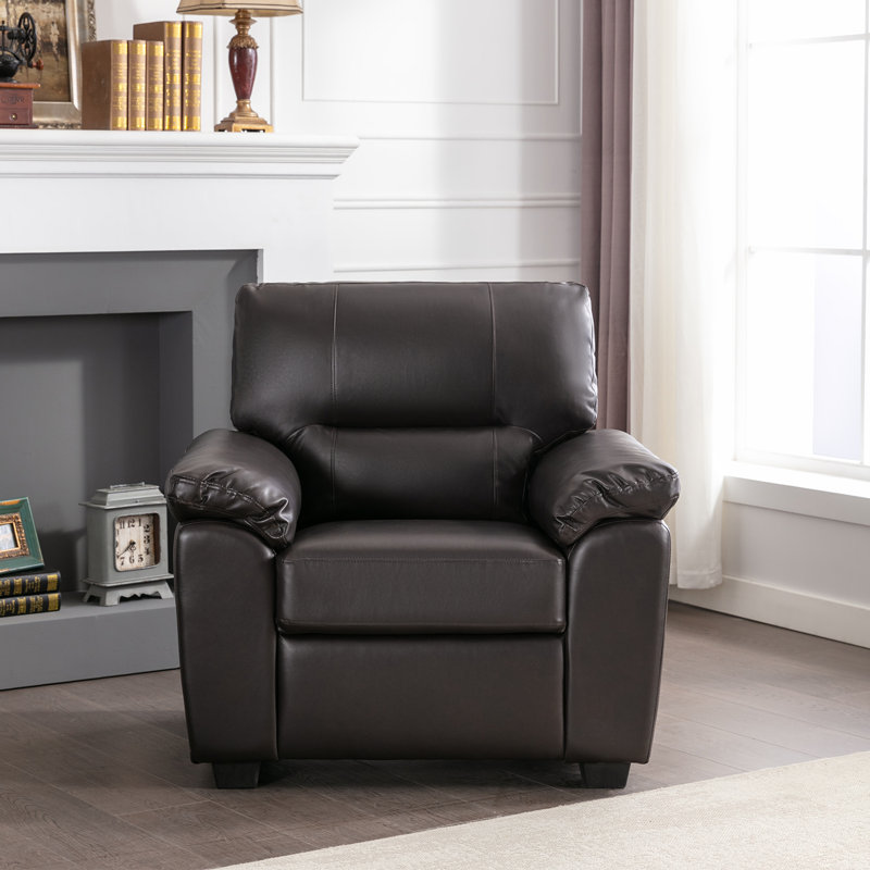Fauteuil club en cuir Gottfried, Similicuir chocolat