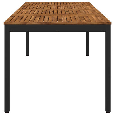 Acacia Dining Table with Steel Base
