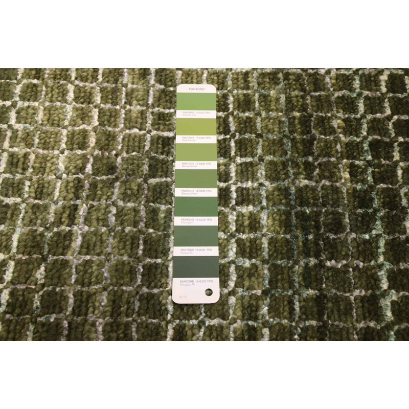 One-of-a-Kind Square 8'0" X 8'3" New Age Square Wool Area Rug Teal